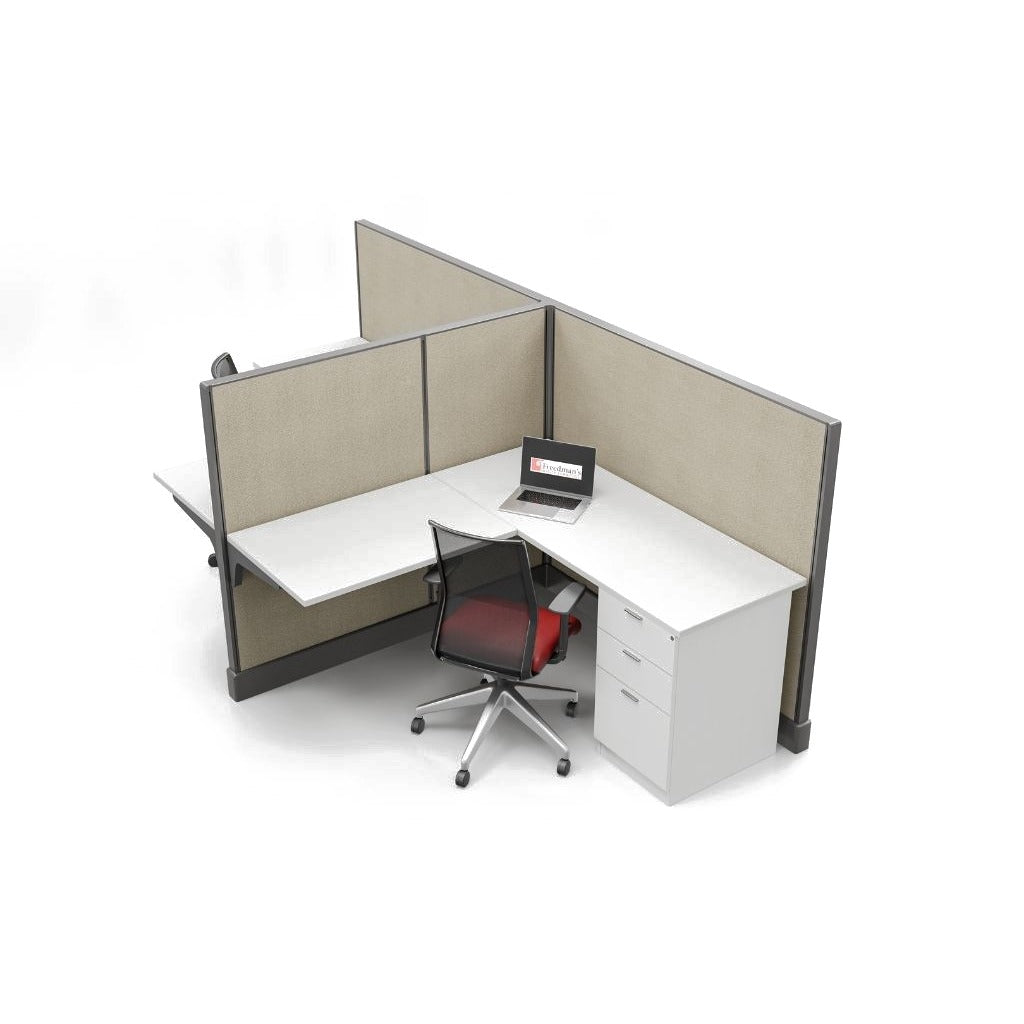 Modern Office Cubicle 5'x5' (53''H) 2 People