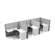 Modern Office Cubicle 5'x5' (53''H) 3 in a Row