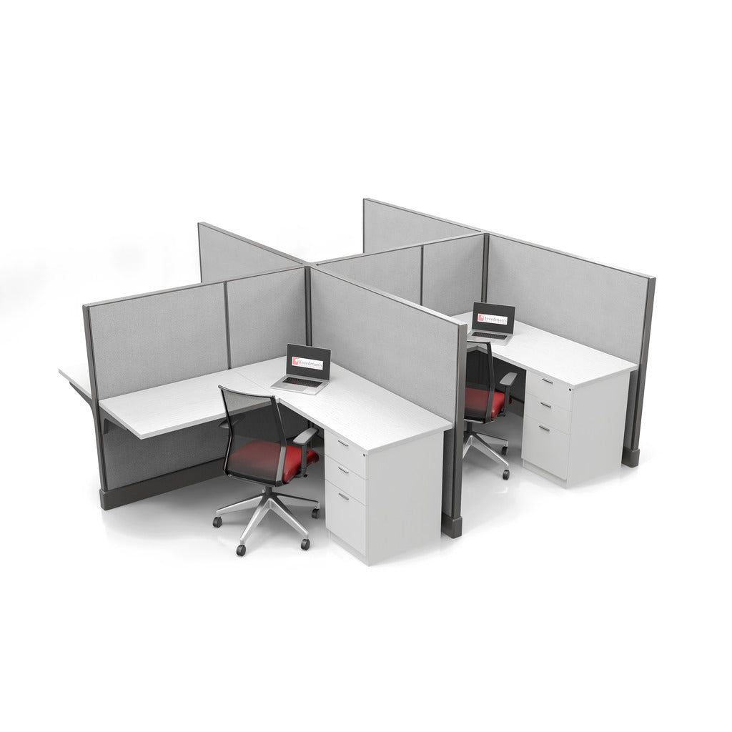 Modern Office Cubicle 5'x5' (53''H) 4 People
