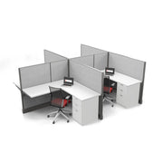 Modern Office Cubicle 5'x5' (53''H) 4 People