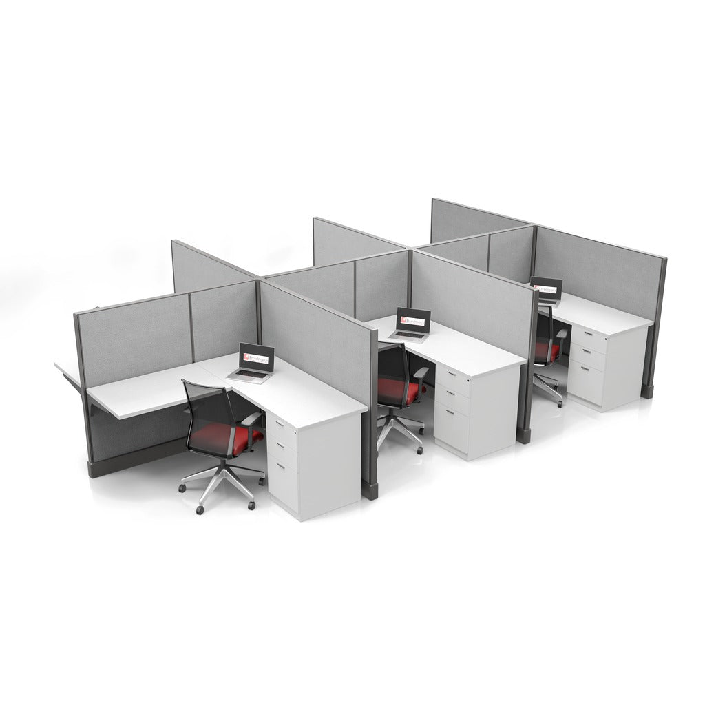 Modern Office Cubicle 5'x5' (53''H) 6 People
