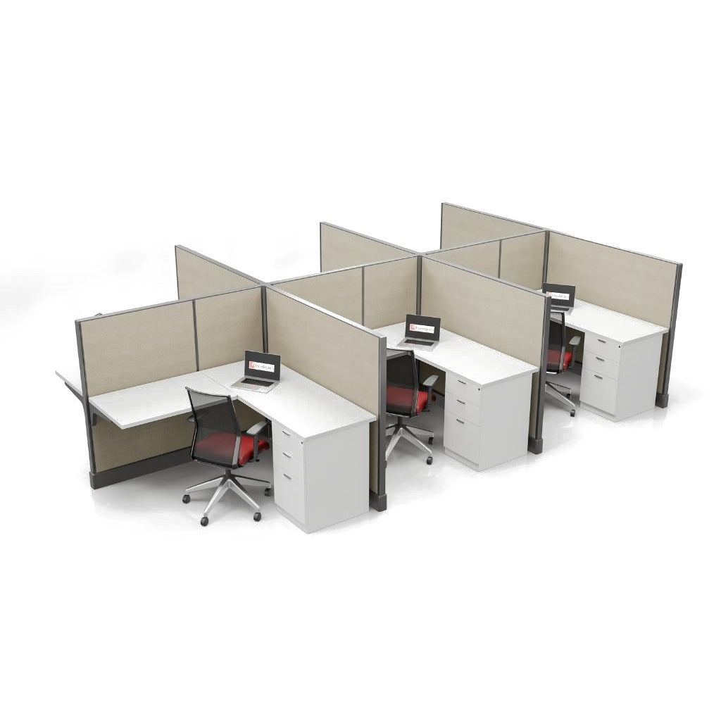 Modern Office Cubicle 5'x5' (53''H) 6 People