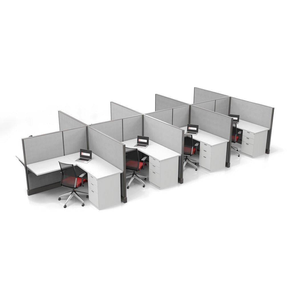 Modern Office Cubicle 5'x5' (53''H) 8 Pack