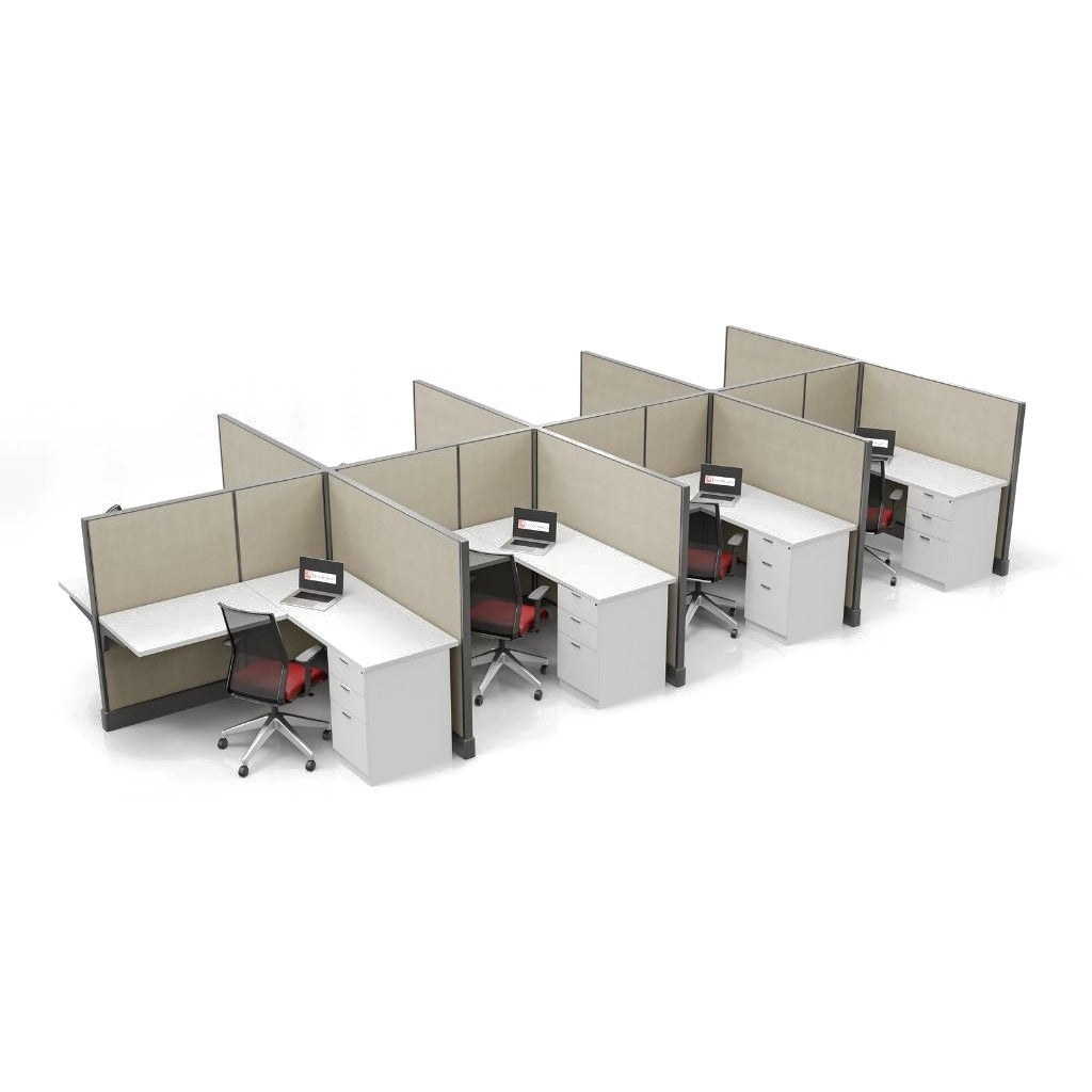 Modern Office Cubicle 5'x5' (53''H) 8 Pack