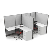 Modern Office Cubicle 5'x5' (67''H) 2 in a Row