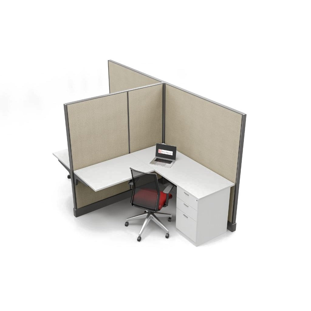 Modern Office Cubicle 5'x5' (67''H) 2 People
