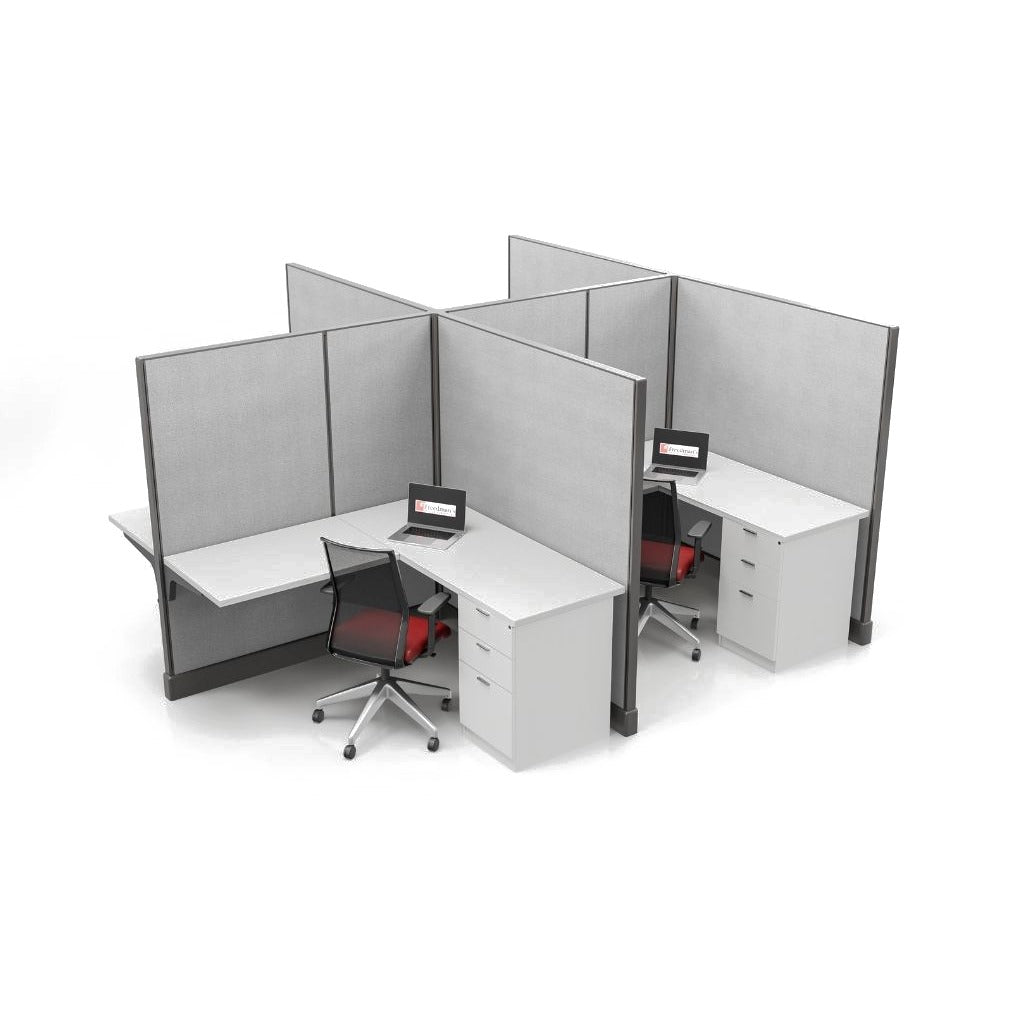Modern Office Cubicle 5'x5' (67''H) 4 People