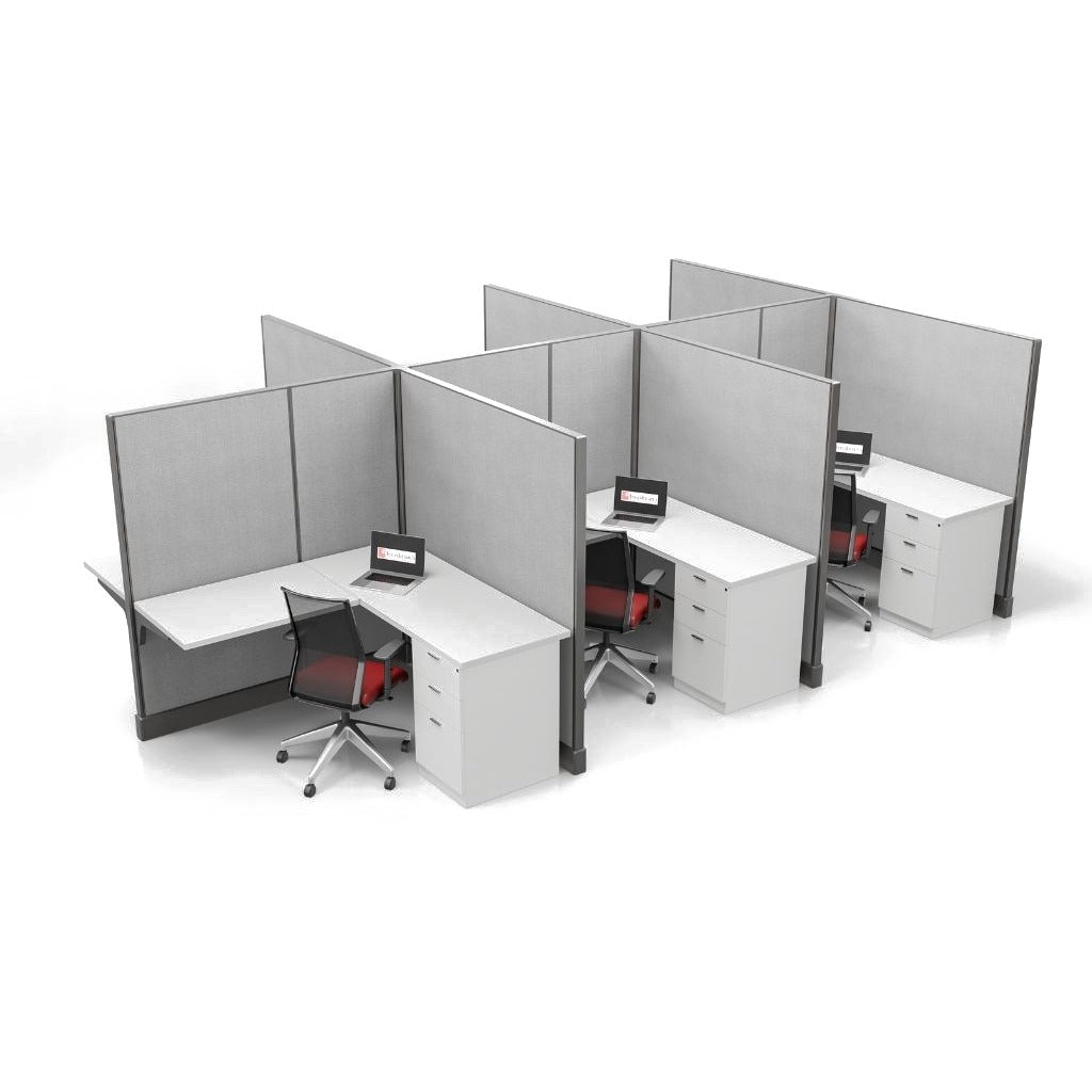 Modern Office Cubicle 5'x5' (67''H) 6 People