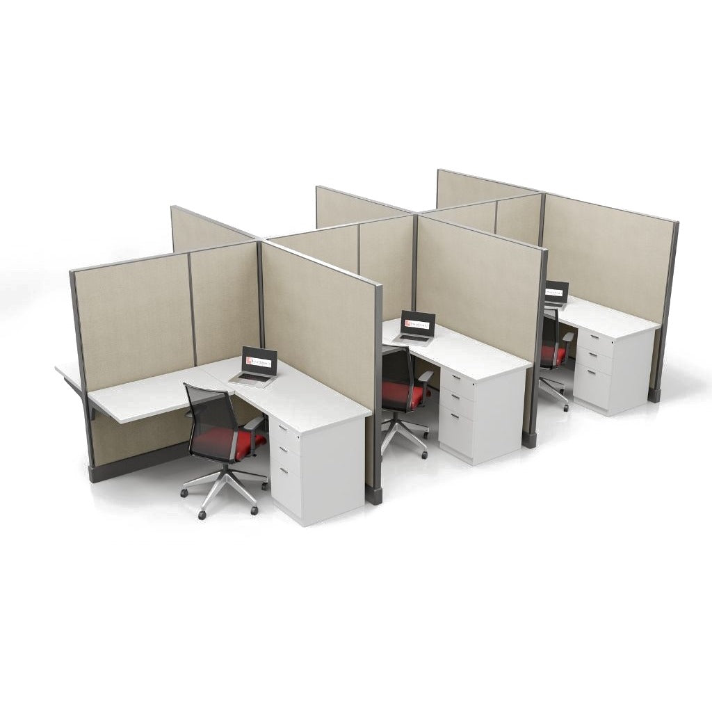 Modern Office Cubicle 5'x5' (67''H) 6 People