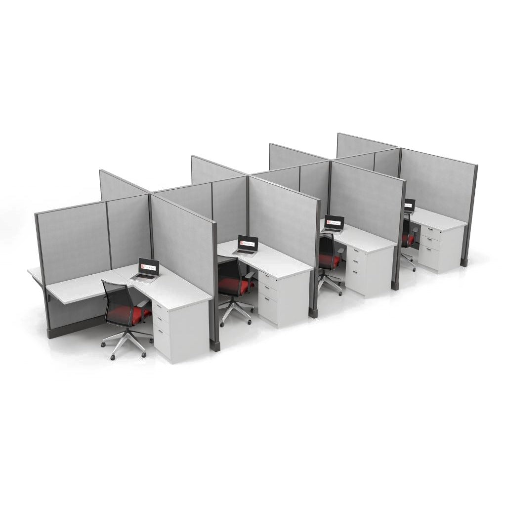 Modern Office Cubicle 5'x5' (67''H) 8 People