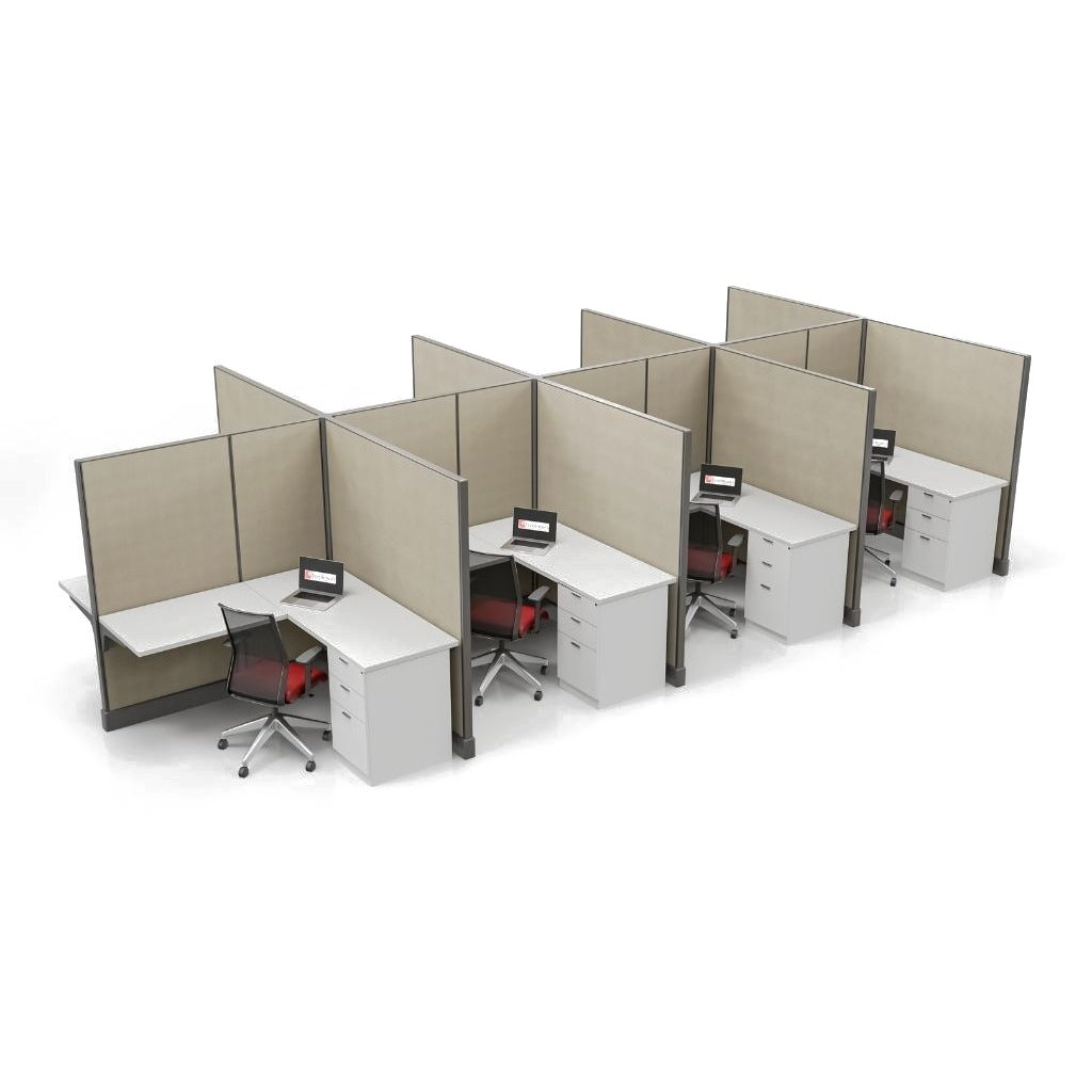 Modern Office Cubicle 5'x5' (67''H) 8 People
