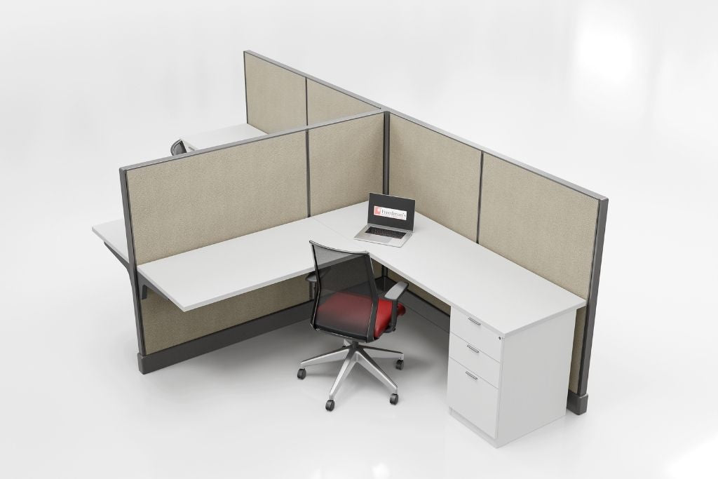 6'x6' 53" H 2 Person Cubicle- Straw