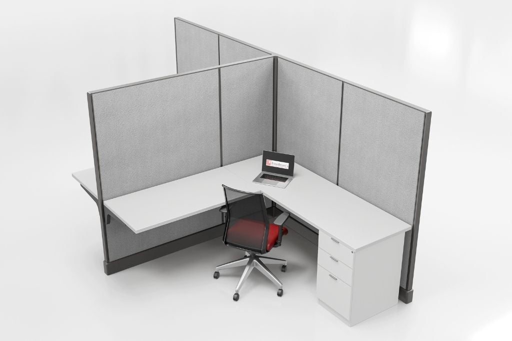 Modern Office Cubicle 6'x6' (67''H) 2 People