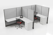 Modern Office Cubicle 6'x6' (67''H) 2 in a Row