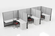 Modern Office Cubicle 6'x6' (67''H) 3 in a Row