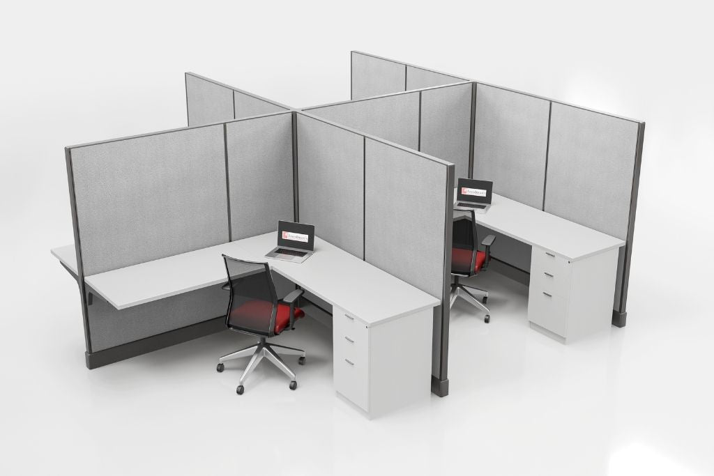 Modern Office Cubicle 6'x6' (67''H) 4 People