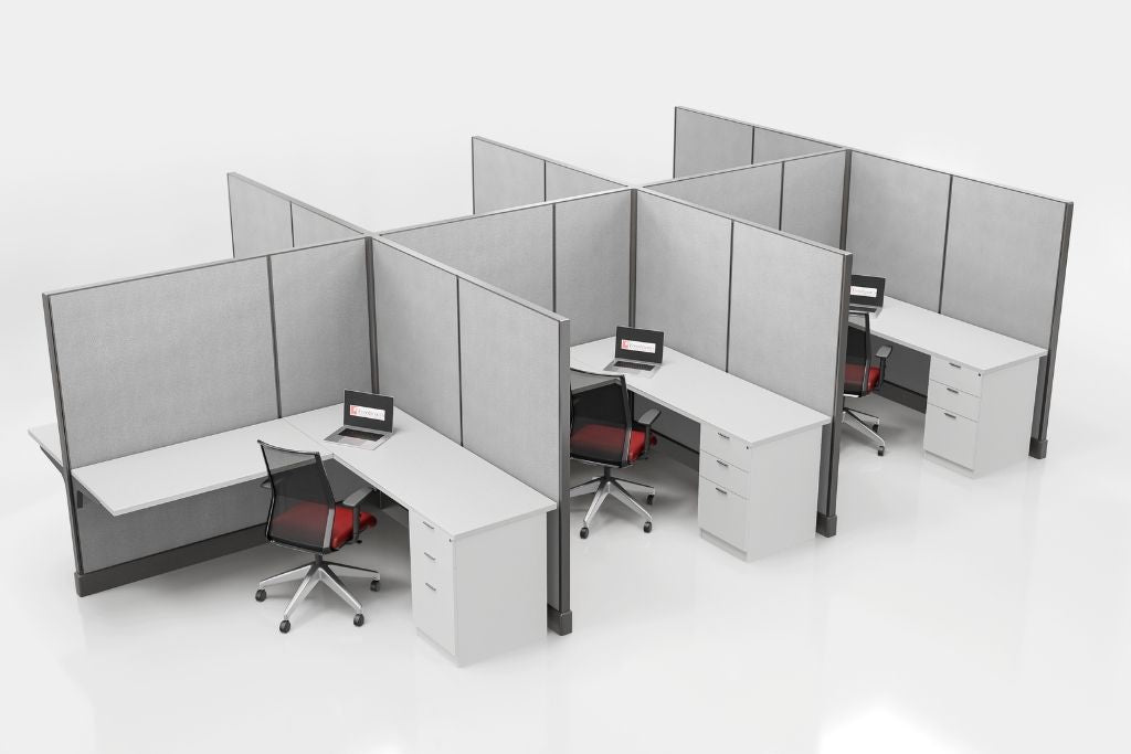 Modern Office Cubicle 6'x6' (67''H) 6 People