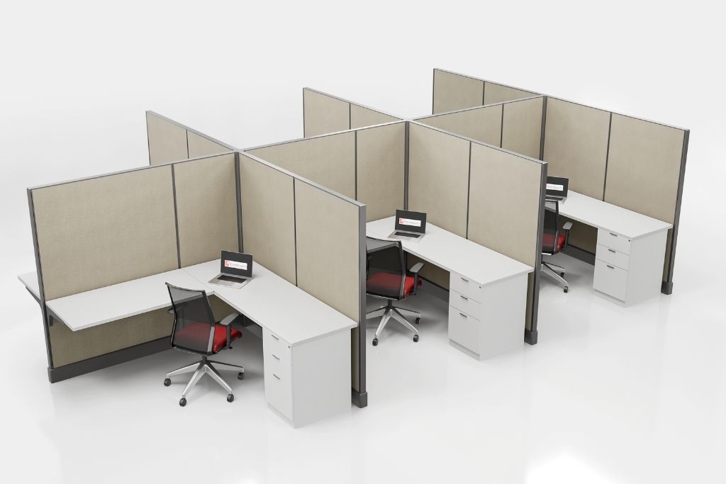 Modern Office Cubicle 6'x6' (67''H) 6 People