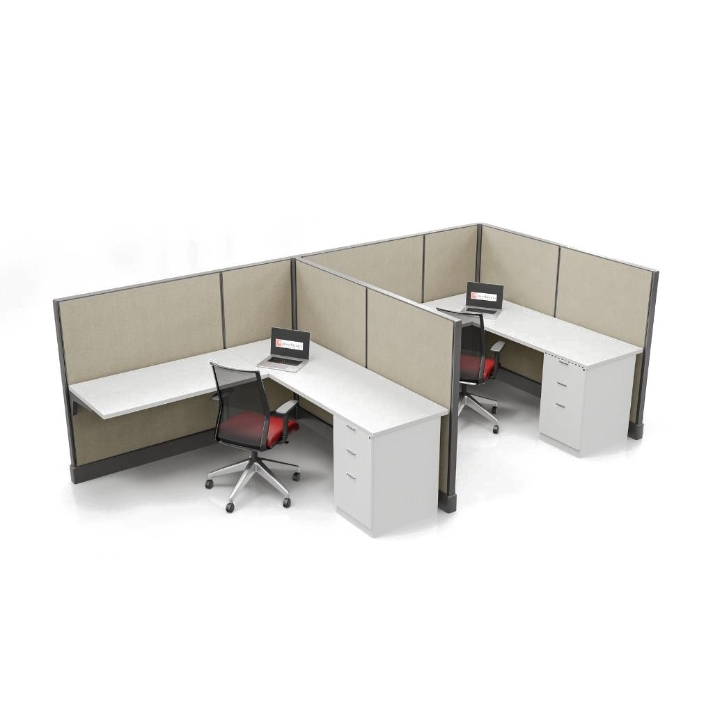 Modern Office Cubicle 6'x6' (53''H) 2 in a Row