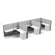Modern Office Cubicle 6'x6' (53''H) 3 in a Row