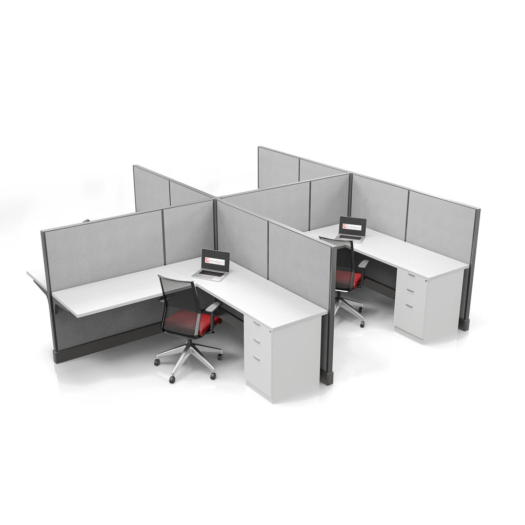 Modern Office Cubicle 6'x6' (53''H) 4 Pack