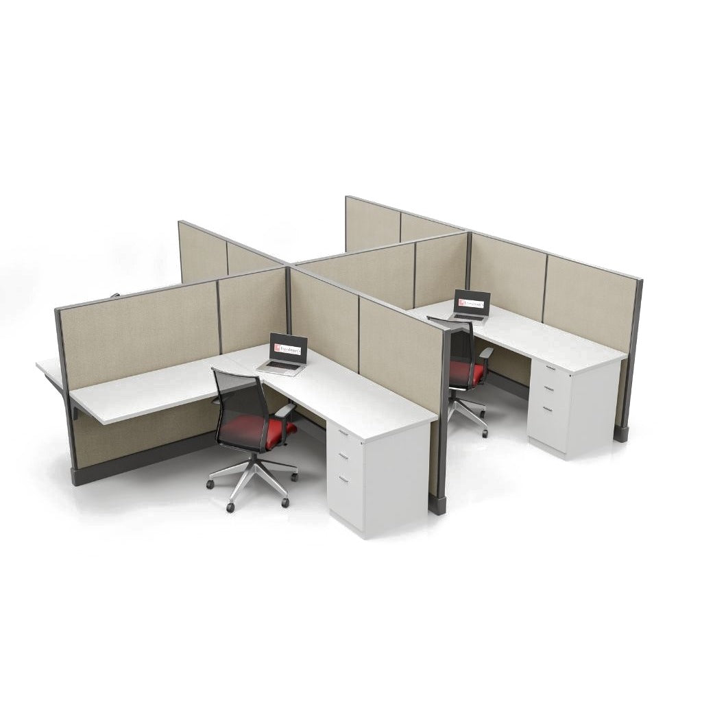 Modern Office Cubicle 6'x6' (53''H) 4 Pack