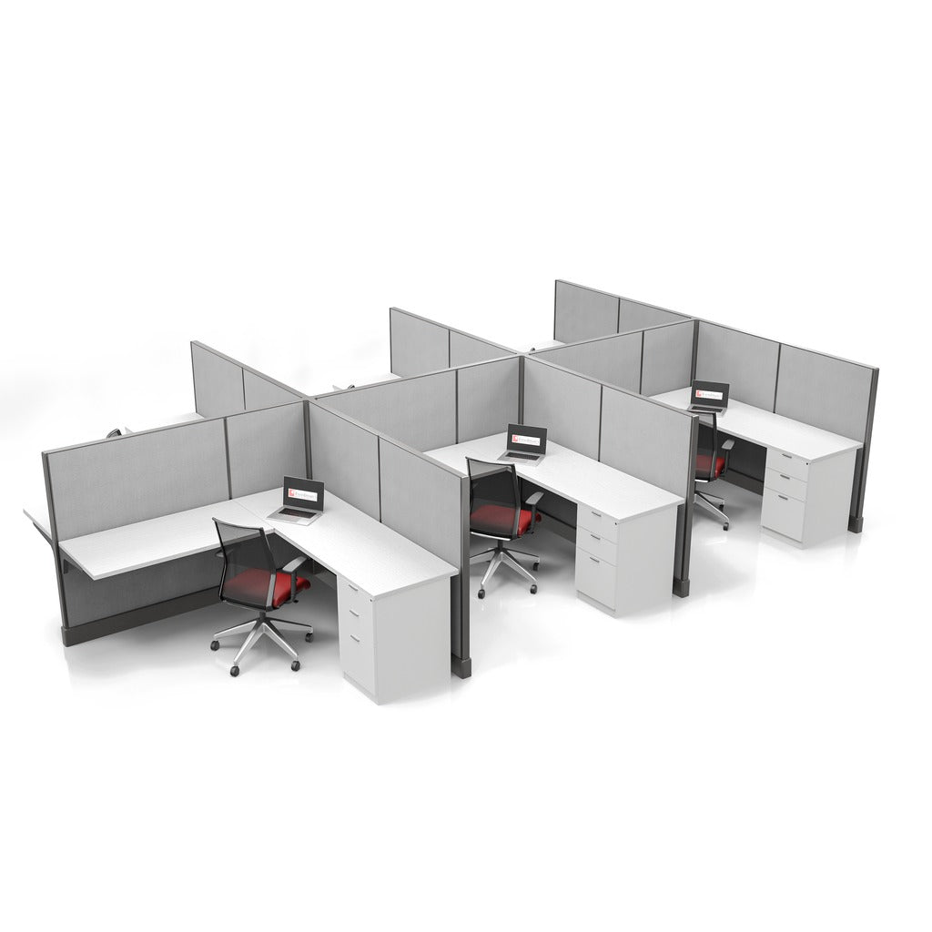 Modern Office Cubicle 6'x6' (53''H) 6 Pack