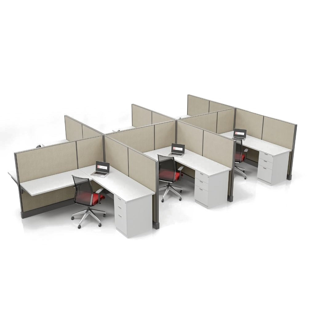 Modern Office Cubicle 6'x6' (53''H) 6 Pack