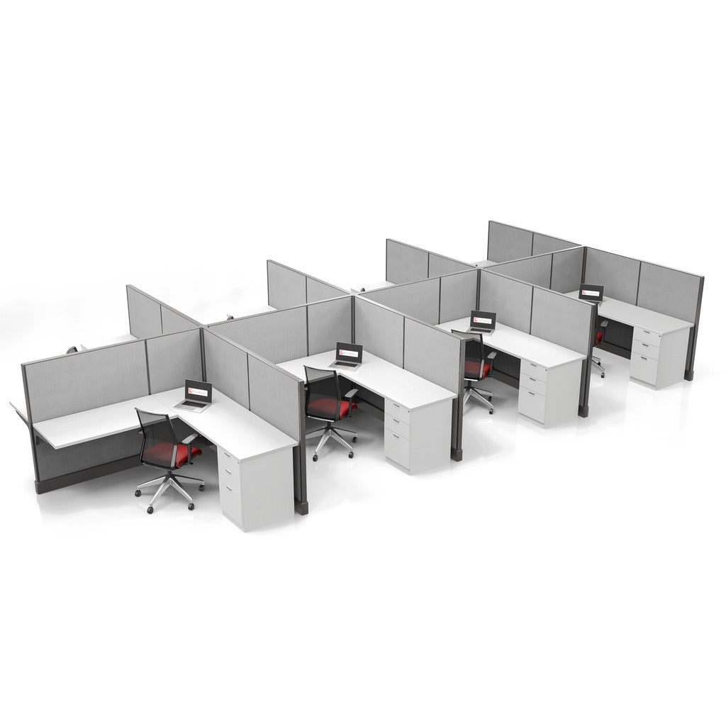 Modern Office Cubicle 6'x6' (53''H) 8 Pack