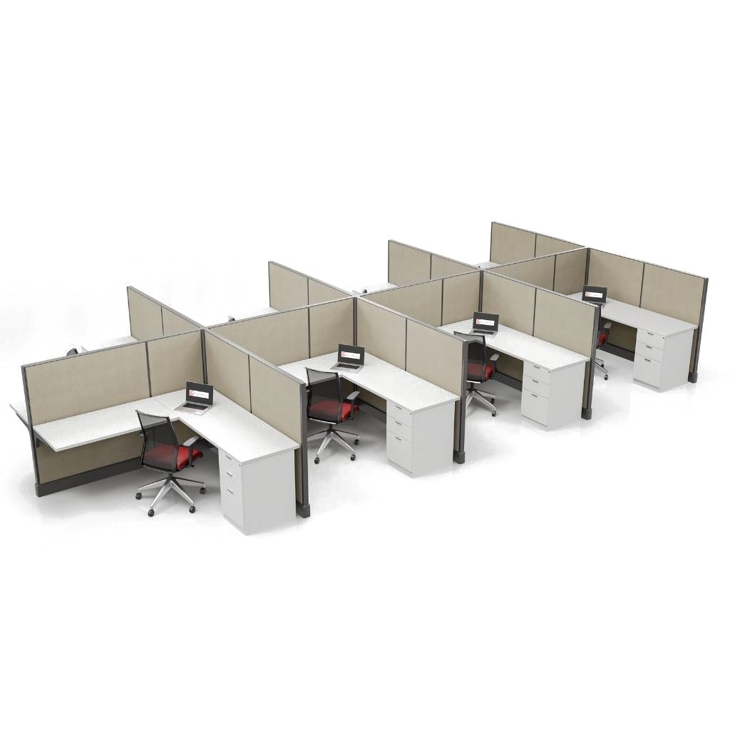 Modern Office Cubicle 6'x6' (53''H) 8 Pack