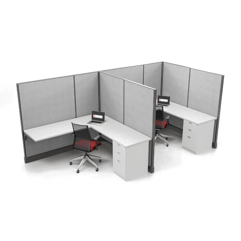 Modern Office Cubicle 6'x6' (67''H) 2 in a Row
