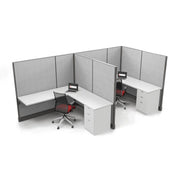 Modern Office Cubicle 6'x6' (67''H) 2 in a Row