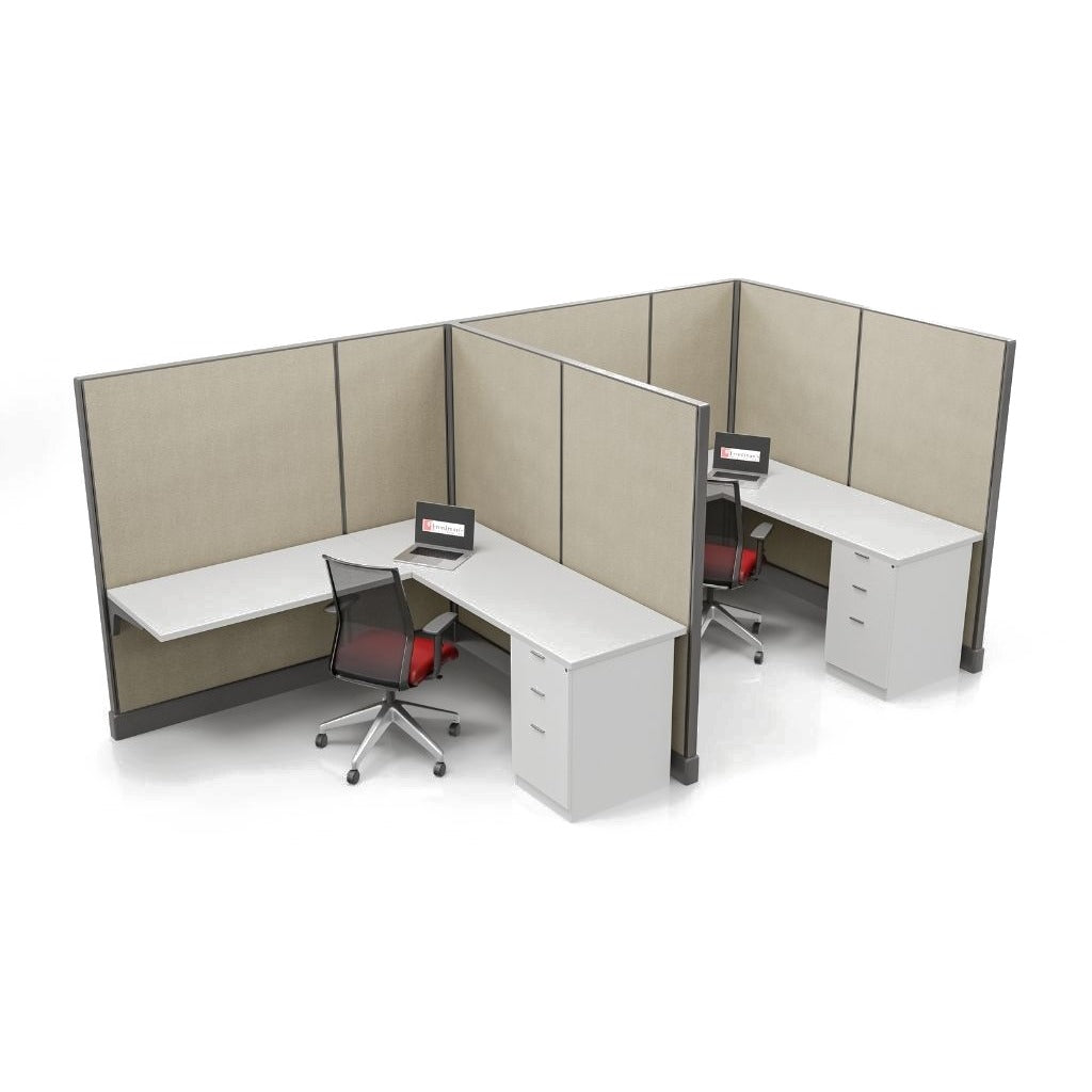 Modern Office Cubicle 6'x6' (67''H) 2 in a Row