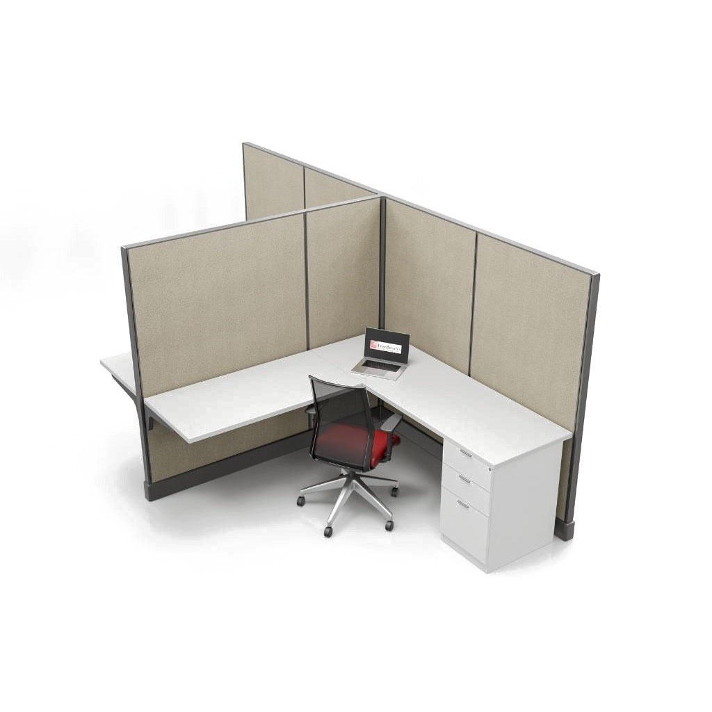 Modern Office Cubicle 6'x6' (67''H) 2 People