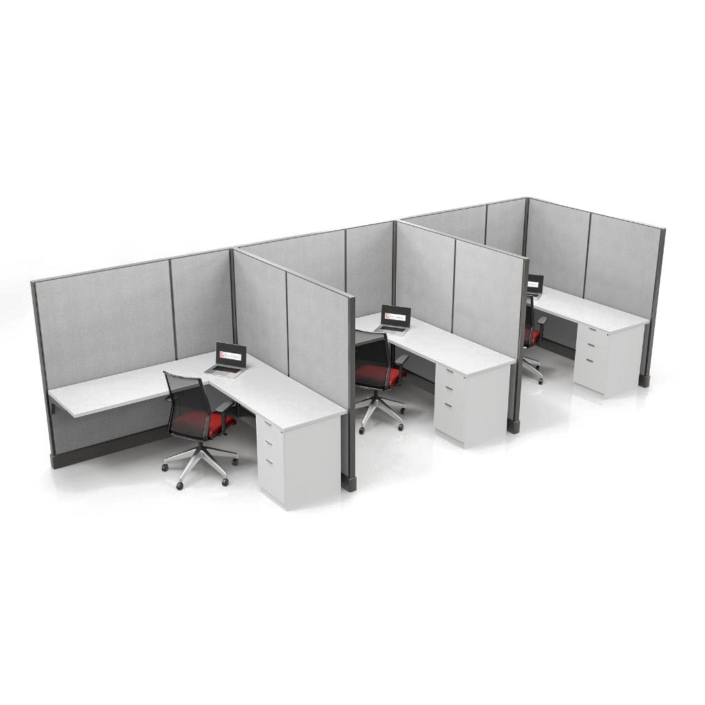 Modern Office Cubicle 6'x6' (67''H) 3 in a Row