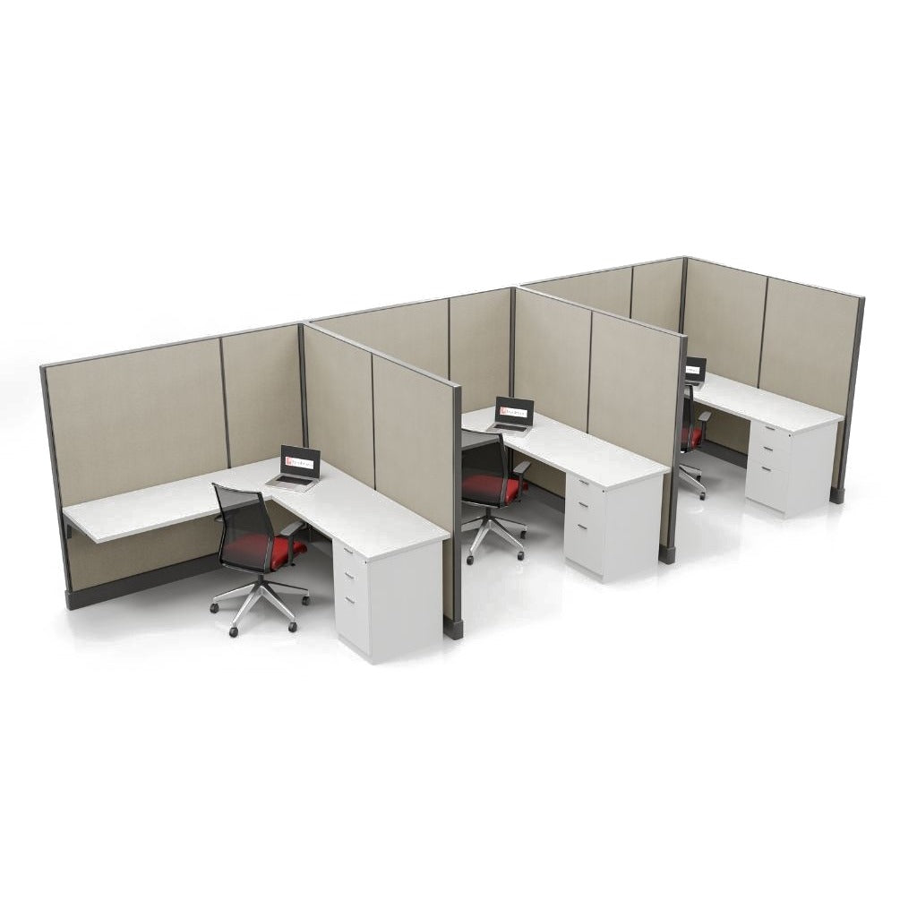 Modern Office Cubicle 6'x6' (67''H) 3 in a Row
