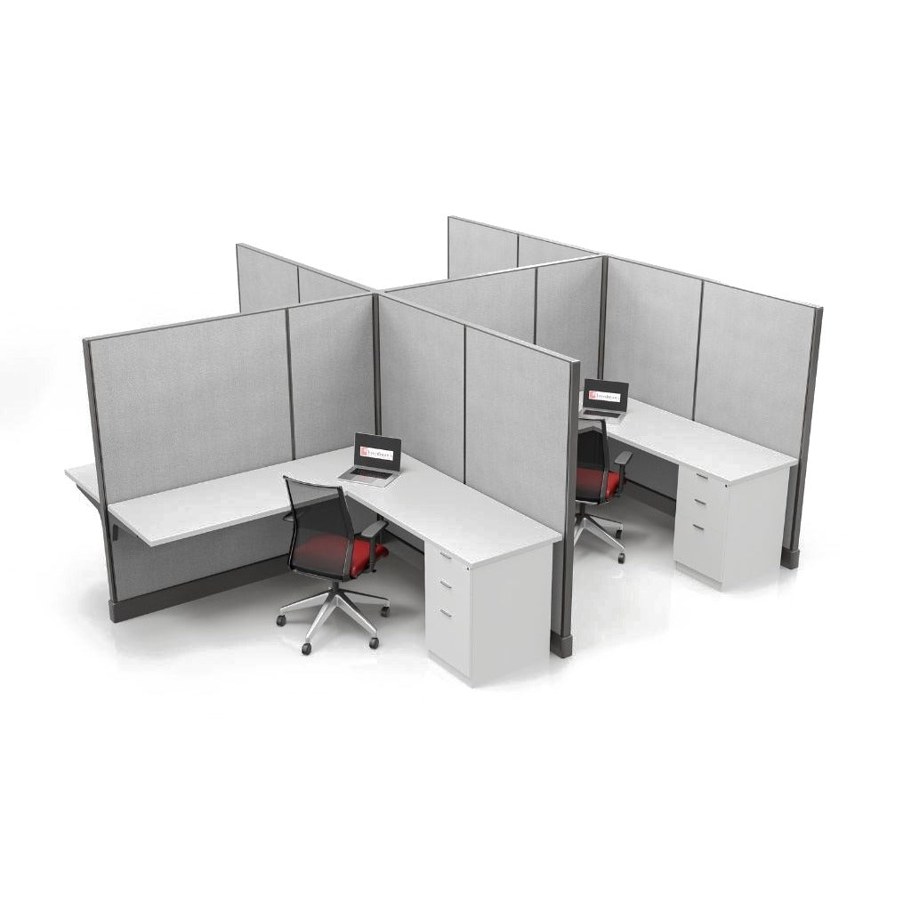 Modern Office Cubicle 6'x6' (67''H) 4 People