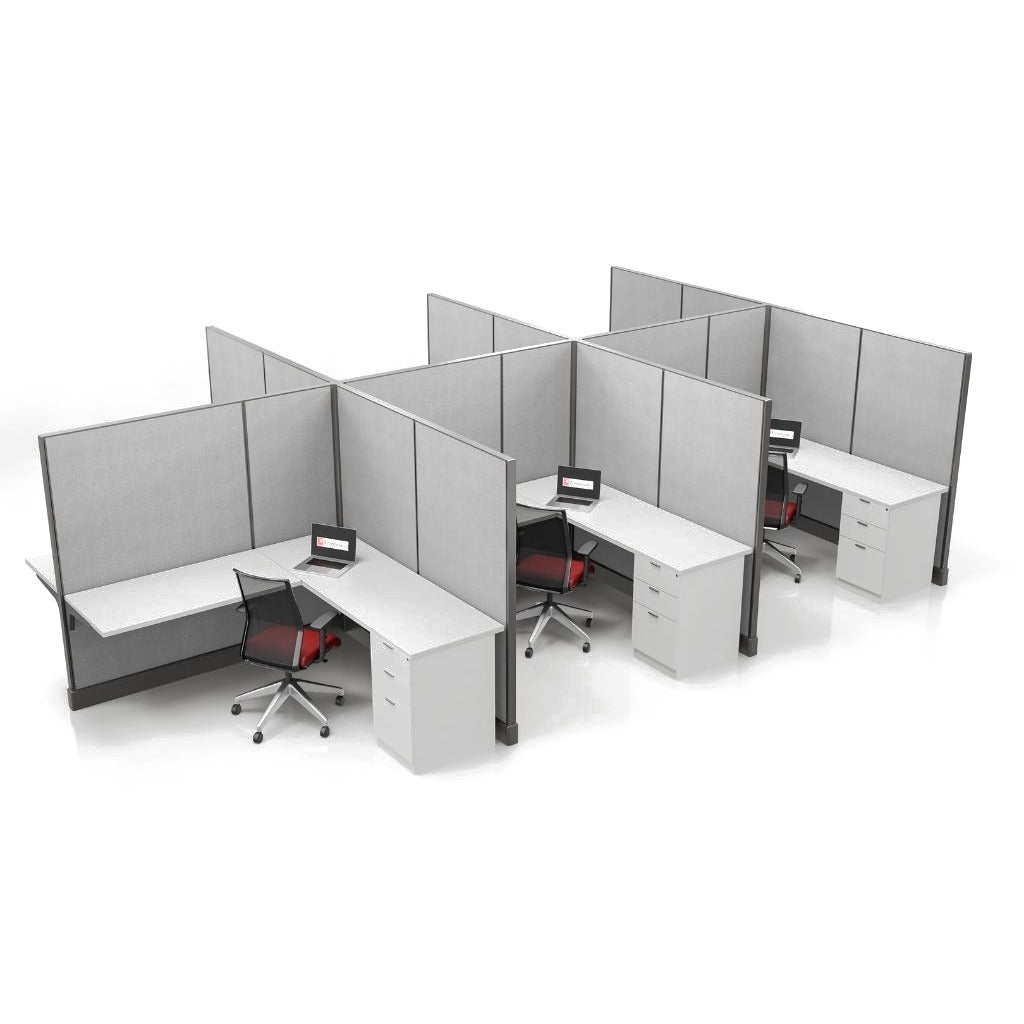 Modern Office Cubicle 6'x6' (67''H) 6 People