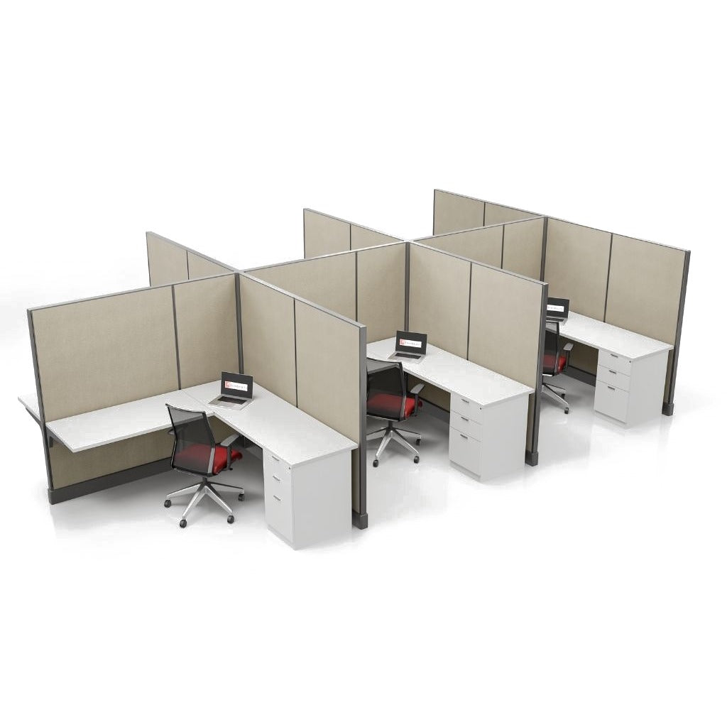 Modern Office Cubicle 6'x6' (67''H) 6 People