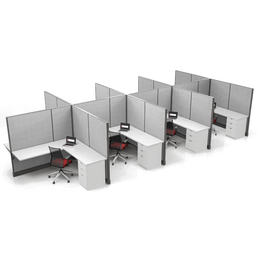 Modern Office Cubicle 6'x6' (67''H) 8 People