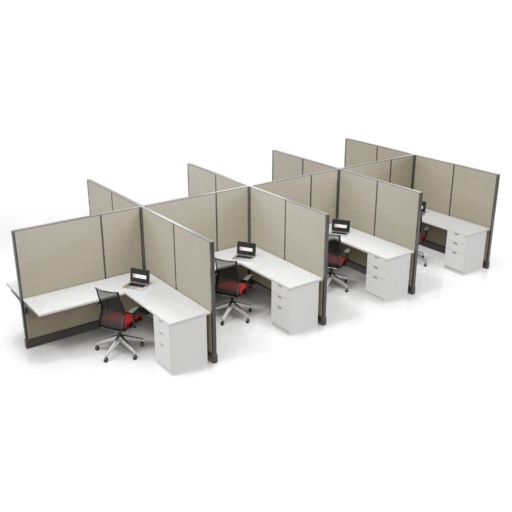 Modern Office Cubicle 6'x6' (67''H) 8 People