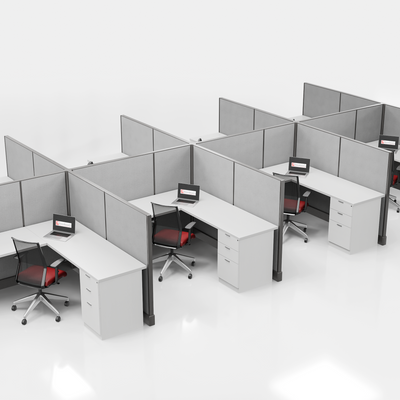 Modern Office Cubicle 6'x6' (53''H) 8 Pack