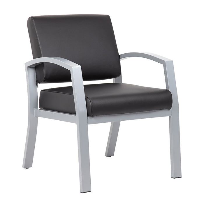 Aria Antimicrobial Reception Chair | Brushed Nickel