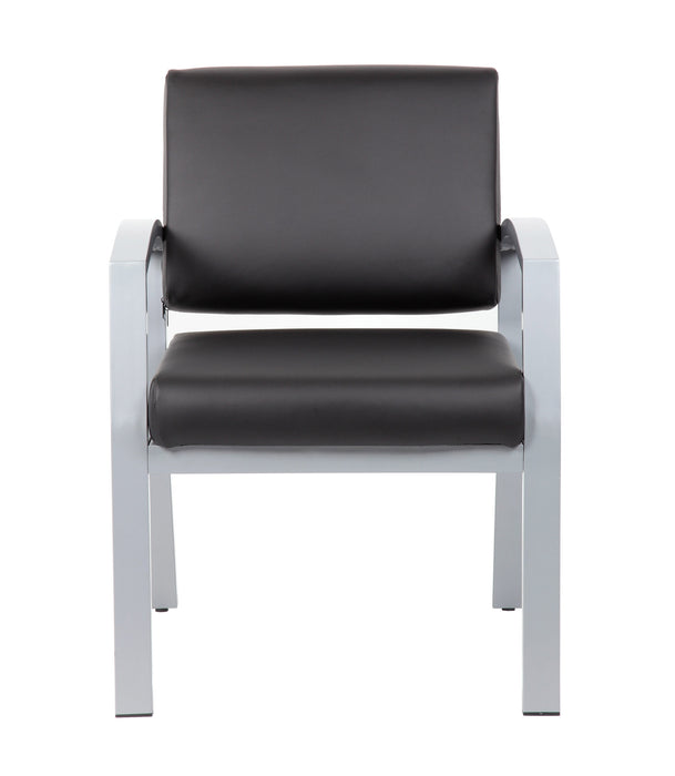 Aria Antimicrobial Reception Chair | Brushed Nickel