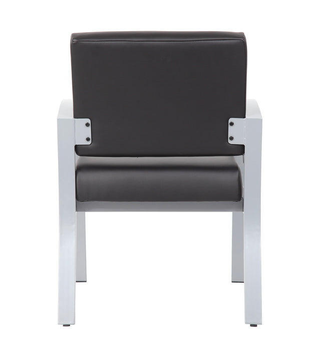 Aria Antimicrobial Reception Chair | Brushed Nickel