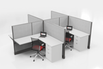 Four-station cubicle cluster shown on a white background