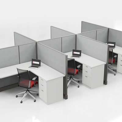 Modern Office Cubicle 6'x6' (53''H) 6 Pack