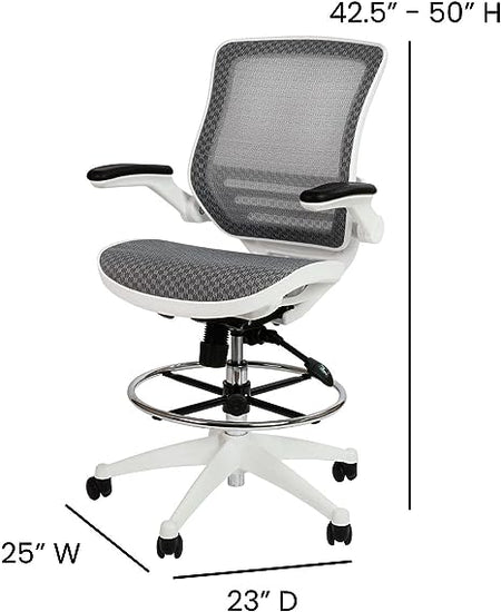Drafting Stool with white frame