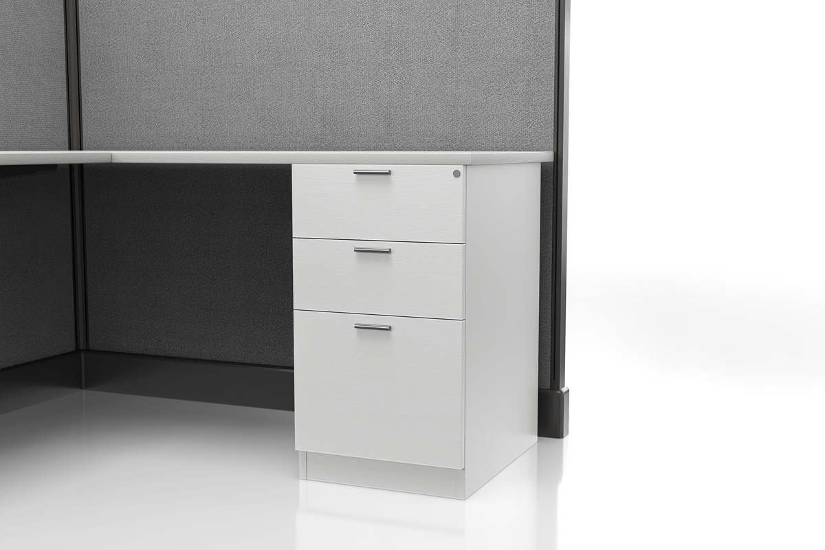 Modern Office Cubicle 5'x5' (53''H) 3 in a Row