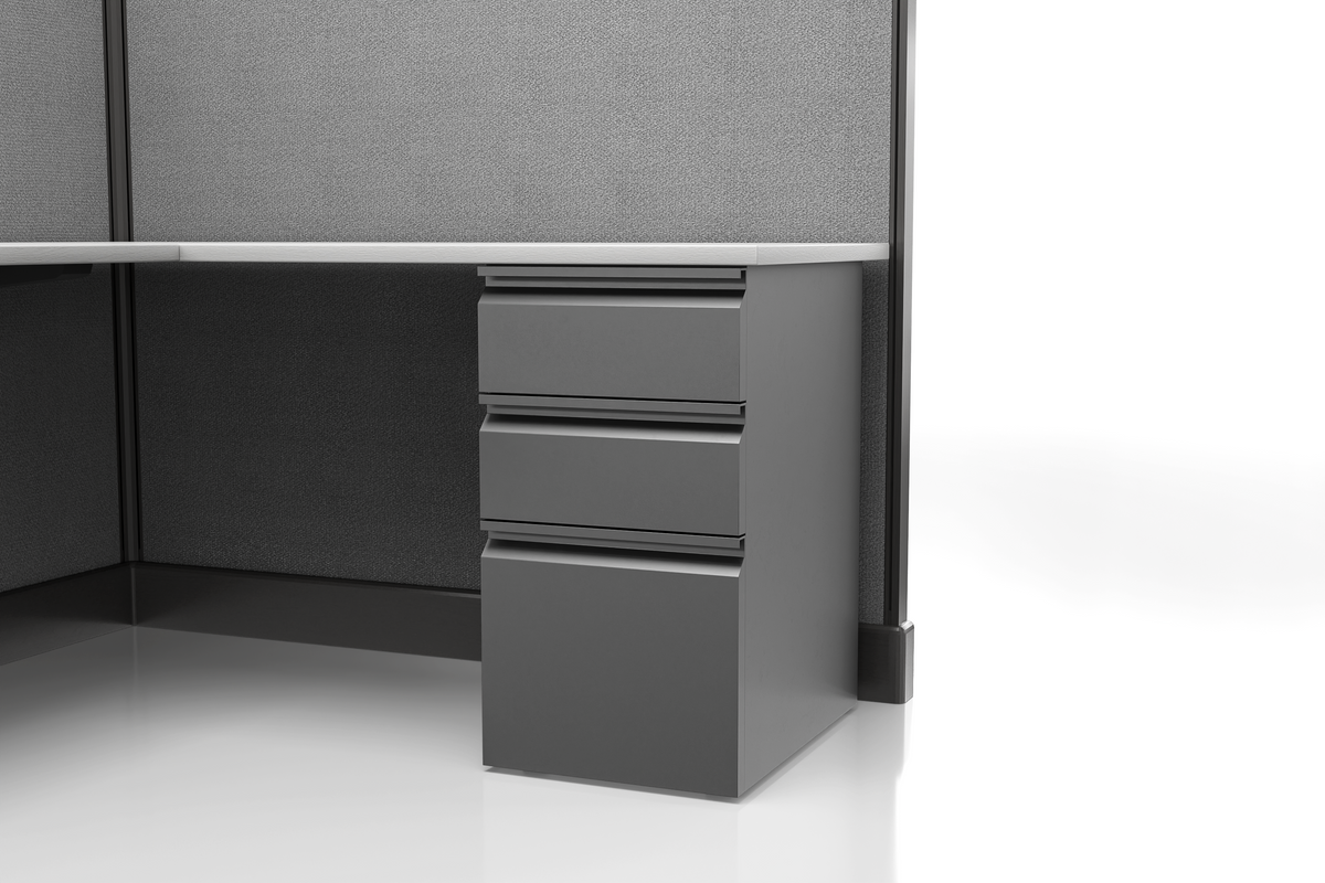 Modern Office Cubicle 5'x5' (53''H) 3 in a Row